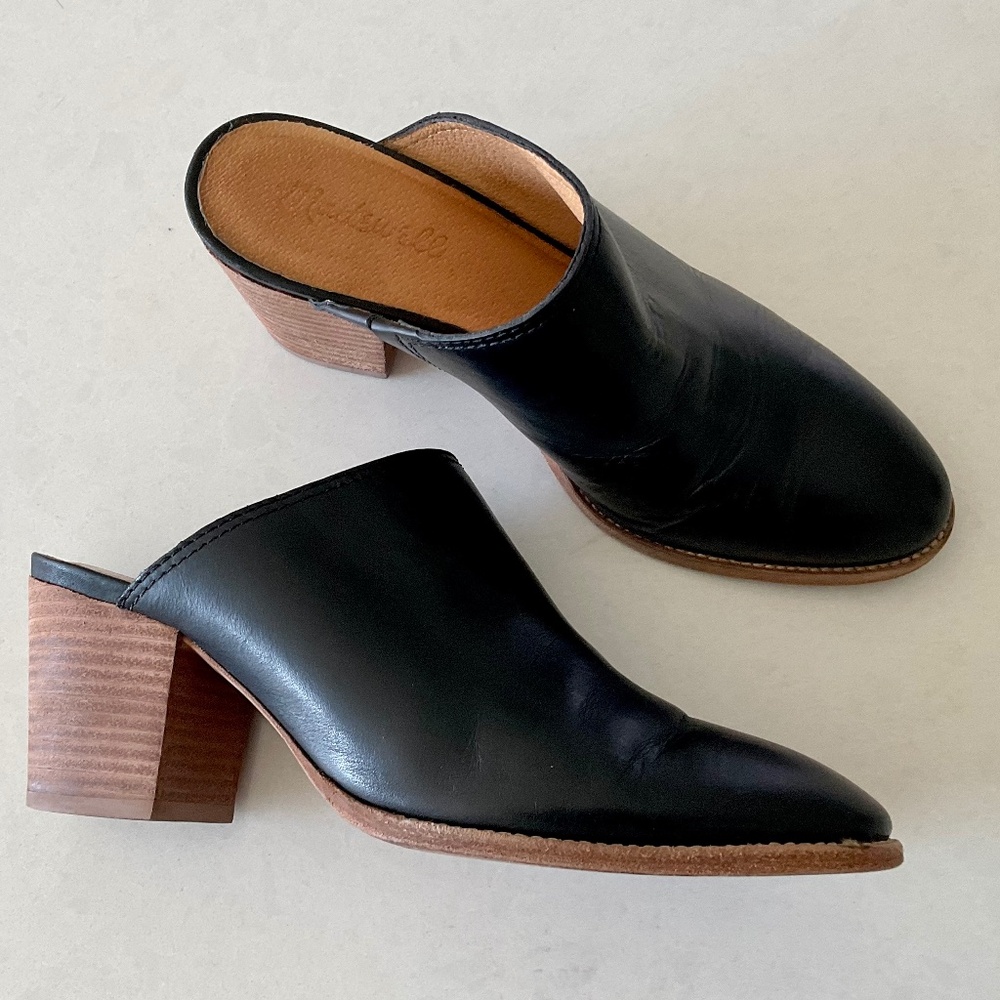 MADEWELL Harper Mule Black Leather Size 7